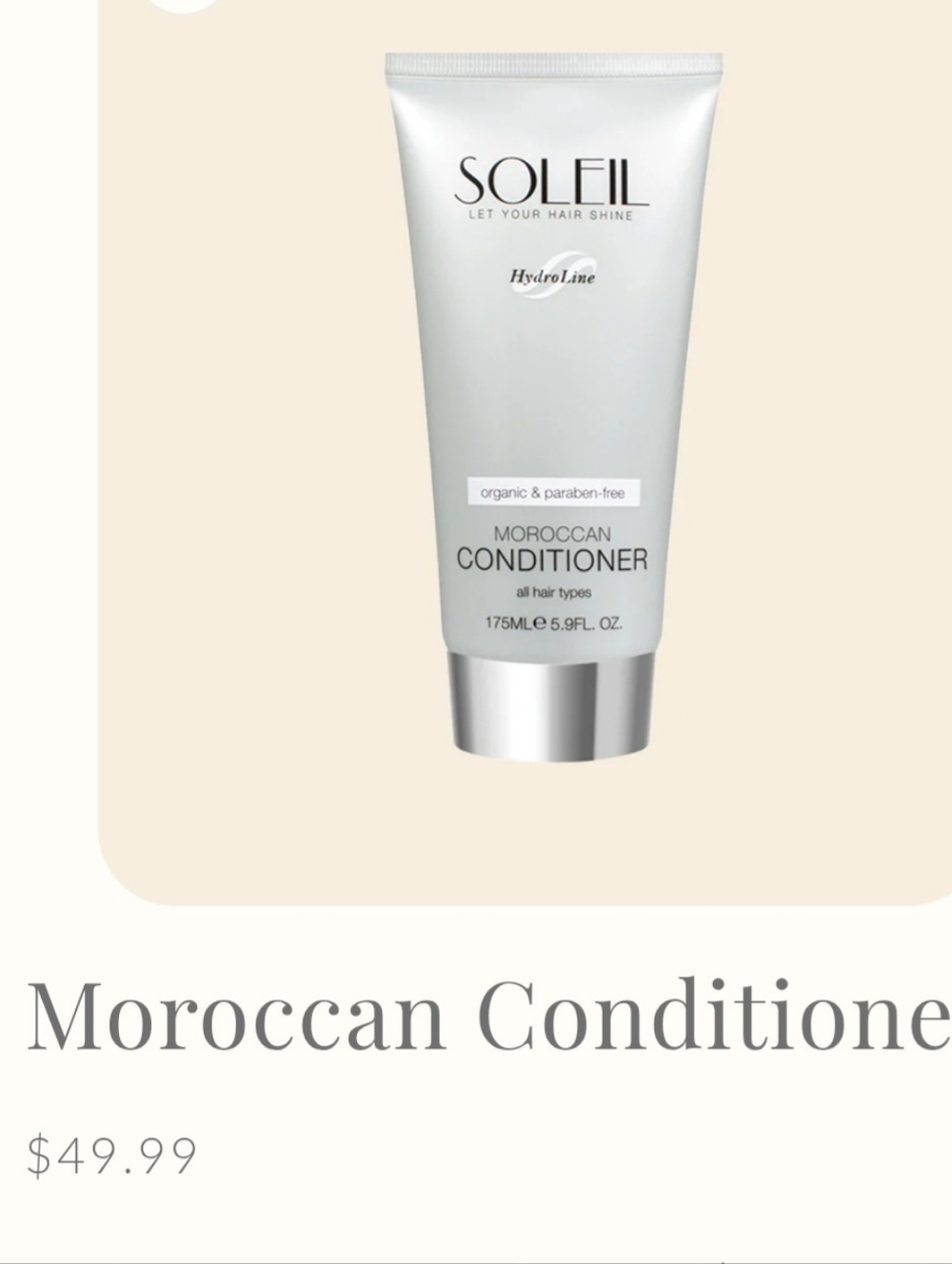 SOLEIL Conditioner: $50 MSRP